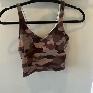 Lululemon size 4 pink and brown camo align tank top.